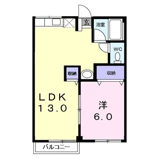 グリーンコーポ今野A【2階】の間取り