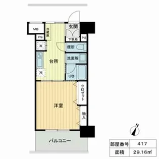 フィットエル仙台一番町【0417号室】の間取り