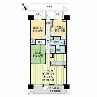 ライオンズガーデン泉中央【10階】の間取り