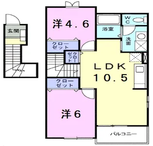 キャピタル広瀬 Ⅲ【2階】の間取り