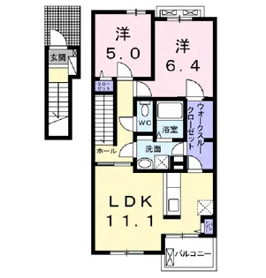ハマユウ 石神沢 Ⅱ【2階】の間取り