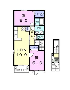 クワルツ・ド・ロッシュB【2階】の間取り