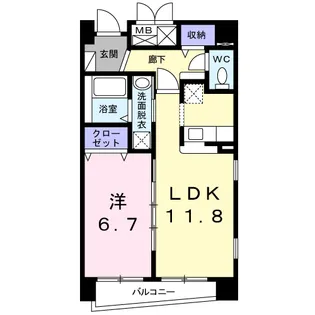 プログレ河原町【1階】の間取り