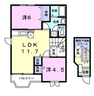 ルナシーハイツ【2階】の間取り