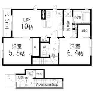 リバイブB【201号室】の間取り