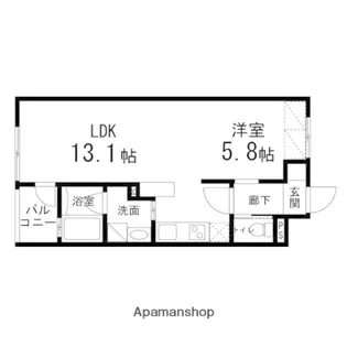 ゾンネモント子平町【406号室】の間取り