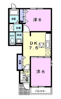 シャンモンターニュ Ⅱ【1階】の間取り