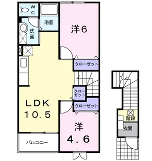 サンライズ葛岡【202号室】の間取り