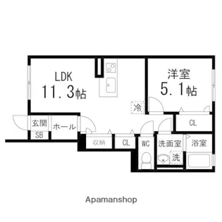 ヴィラ・ラフィネR【103号室】の間取り