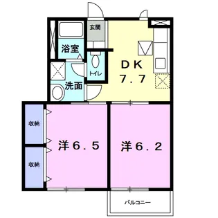 ハイネス南中山【1階】の間取り