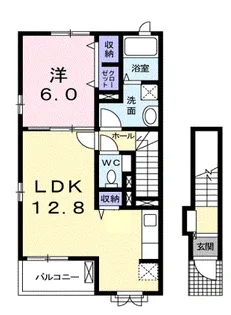 モンスゥリール Ⅱ【2階】の間取り