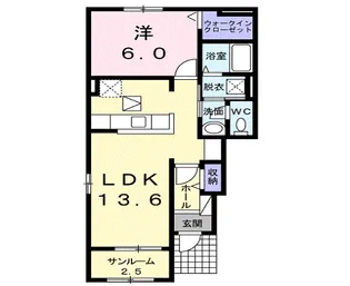 グランヴェールA【1階】の間取り
