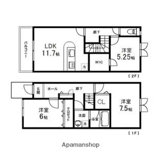 VALIENTEI【102号室】の間取り