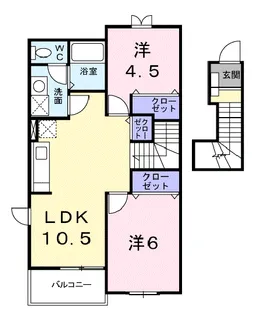 クレストールYOU A【2階】の間取り