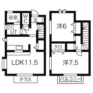 クローバーフォー【F-2号室】の間取り
