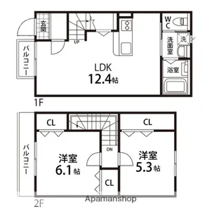 フィオーレ将監【2号室】の間取り