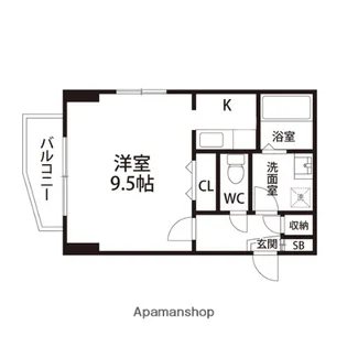 バーシティハウスフレール・ド・ジュアン【401号室】の間取り