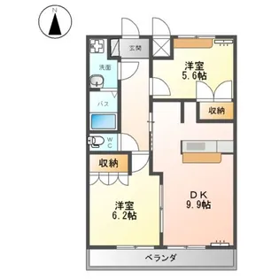 エスポア穂波【1階】の間取り