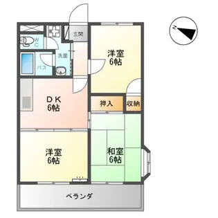 グランシャルマン通町【00301号室】の間取り
