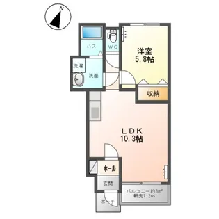 アーバン21Ⅱ【105号室】の間取り