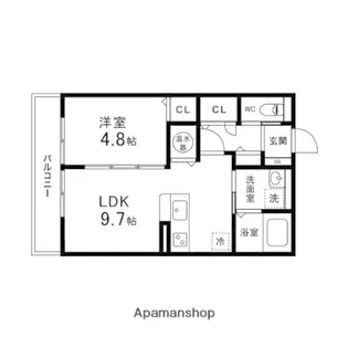 LIVEⅡ【102号室】の間取り