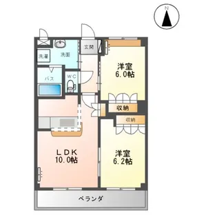 コンフォルト鳳麟【1階】の間取り