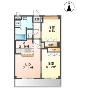 コンフォルト鳳麟【202号室】の間取り