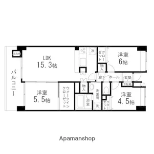 ラルシュ市名坂【602号室】の間取り