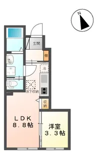 リバティコート H&M【1階】の間取り