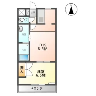 クレストール市名坂【00202号室】の間取り