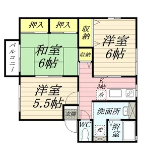 シティハイム シャトル B棟【2階】の間取り