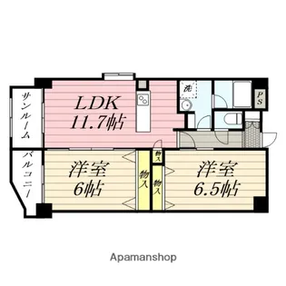 ソルジェンテ泉中央【6階】の間取り