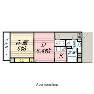 ツインプラザ幸【6階】の間取り