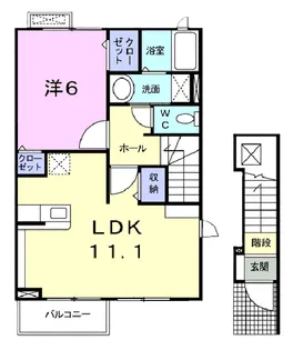 メゾン かつまた 北棟【2階】の間取り