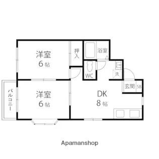 WIN上杉【201号室】の間取り