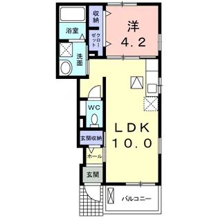 ブライト605レジデンスⅢA【1階】の間取り