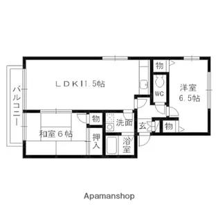 センティアム泉B【102号室】の間取り