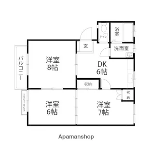 パルシティSーⅠ【203号室】の間取り