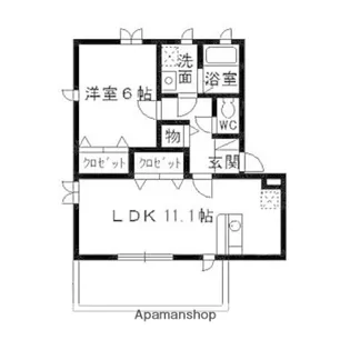 アプリーレ 泉【102号室】の間取り