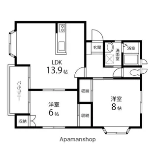 コーポ・プラースB【201号室】の間取り