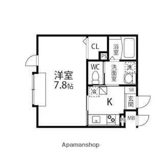 マルス川内【110号室】の間取り