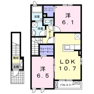 LE・CHANVREⅡ【2階】の間取り