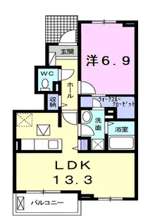 ブランドール 吉岡【1階】の間取り