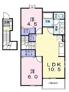 キャピタル広瀬 Ⅱ【2階】の間取り