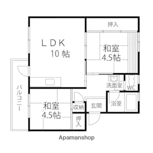 将監団地一街区【2-404号室】の間取り