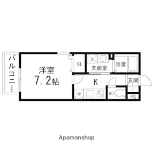 CRISTALLIN Ⅱ【101号室】の間取り
