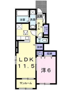 フィオーレガーデンⅠ【1階】の間取り