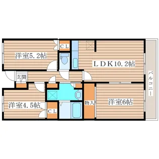 グランドール泉中央Ⅱ【3階】の間取り