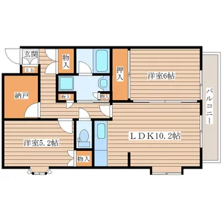 グランドール泉中央Ⅱ【2階】の間取り