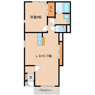 フレスコ向田【1階】の間取り